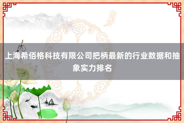 上海希佰格科技有限公司把柄最新的行业数据和抽象实力排名